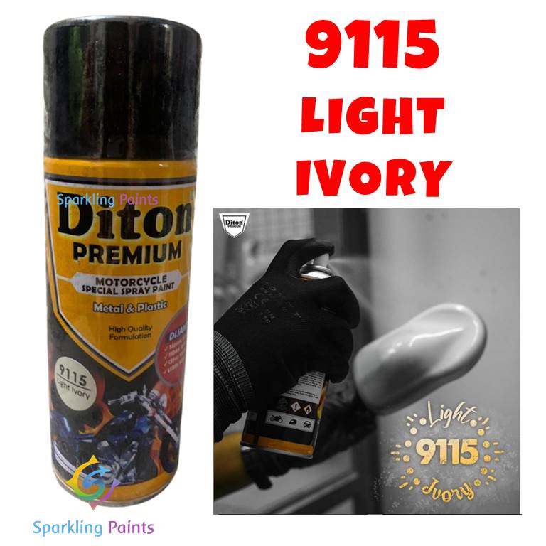 Pilox Diton Premium Light Ivory 9115 400ml Warna Putih Tulang Gading pylox frame sepeda motor mobil 9115**