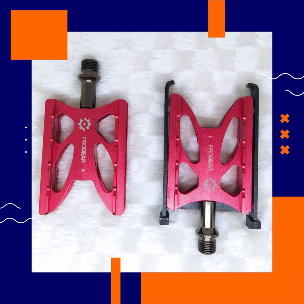 Progear Pedal Model PG-ST029 Bearing Black dan Red Axle || RED