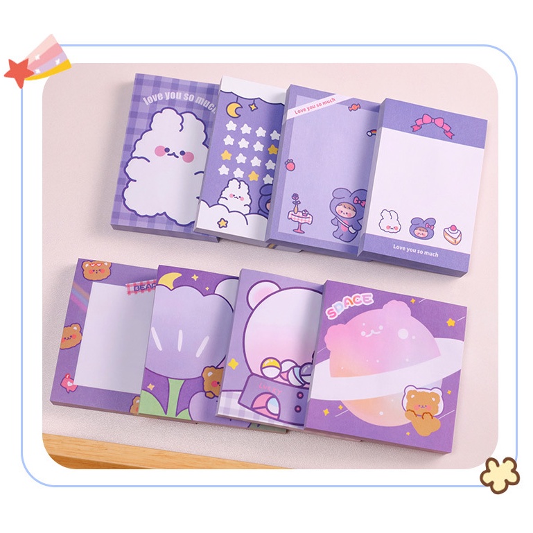 

Sticky notes purple cute rabbit