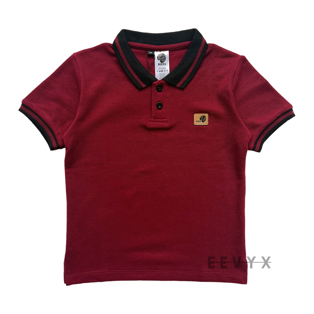 Kizzu Baju Polo Shirt / Kaos Polo Kerah Polos Putih Anak Laki Laki Umur 1-12 Tahun - Wangki - Eevyx Store