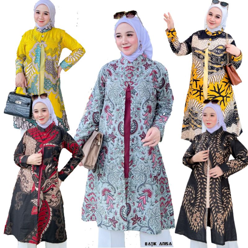 0#BAYARDIRUMAH TUNIK BATIK WANITA | ATASAN BATIK WANITA M L XL XXL JUMBO