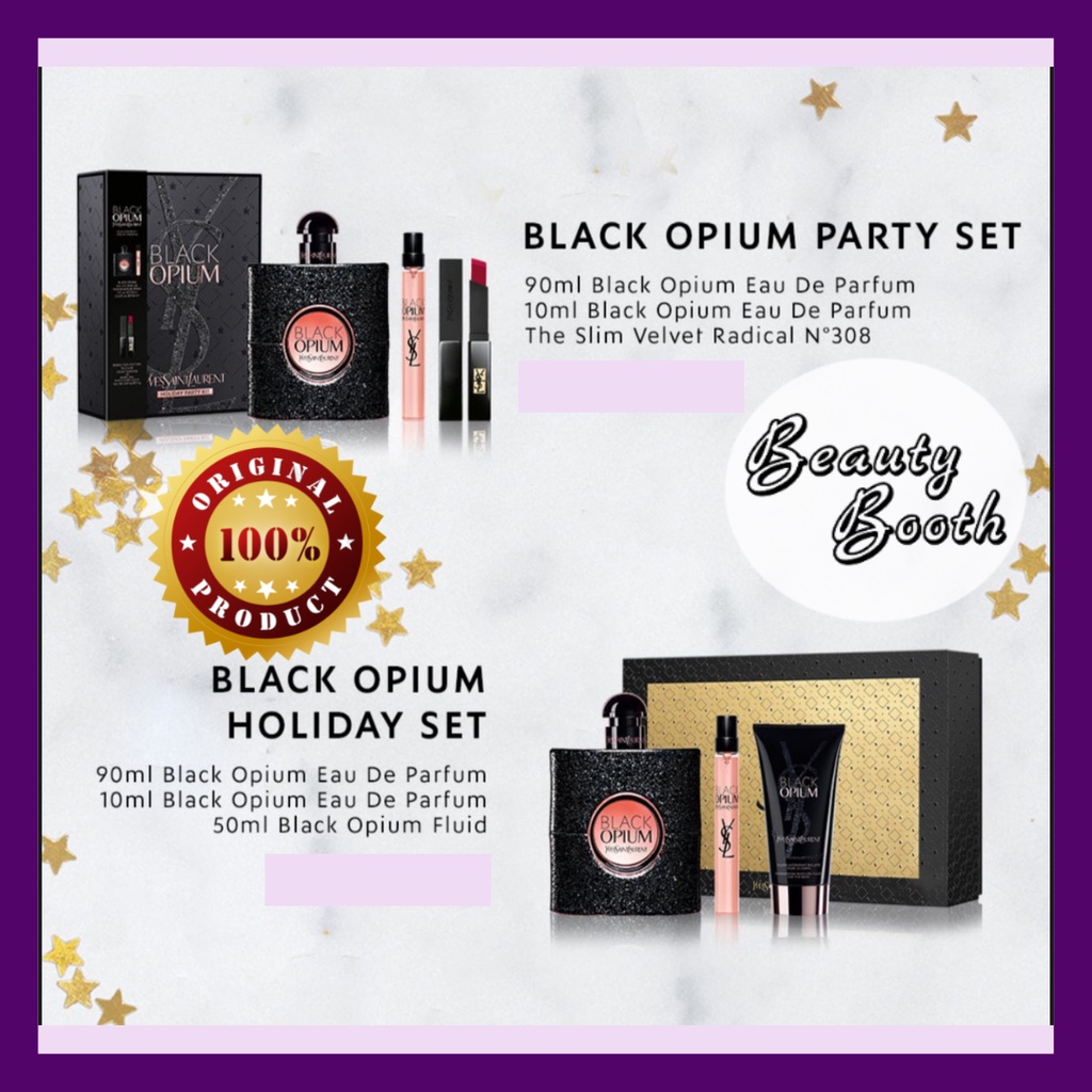 YSL Black opium Gif Set Free Pouch | Black Opium Party Set | Holiday Set