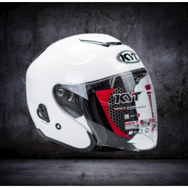 kyt kyoto helm-Helm KYT Kyoto R Plain White / KYT Kyoto Solid Putih / Half Face Original KYT