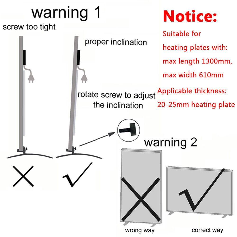 Preva 1pasang Infrared Heating Panel Stand Piring Pemanas Profesional Aluminium Alloy Holder