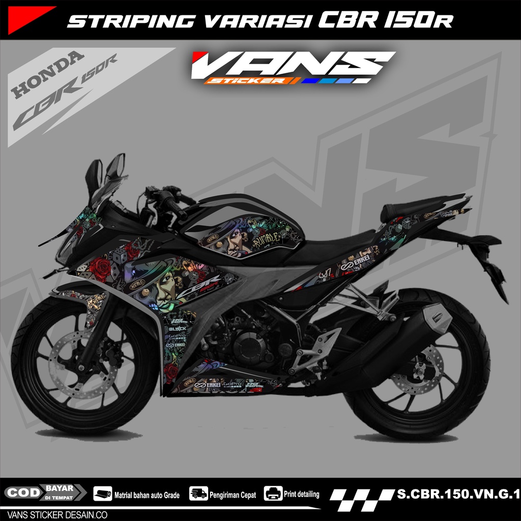 striping motor cbr 150 r facelift,lis stiker variasi motor cbr r facelift