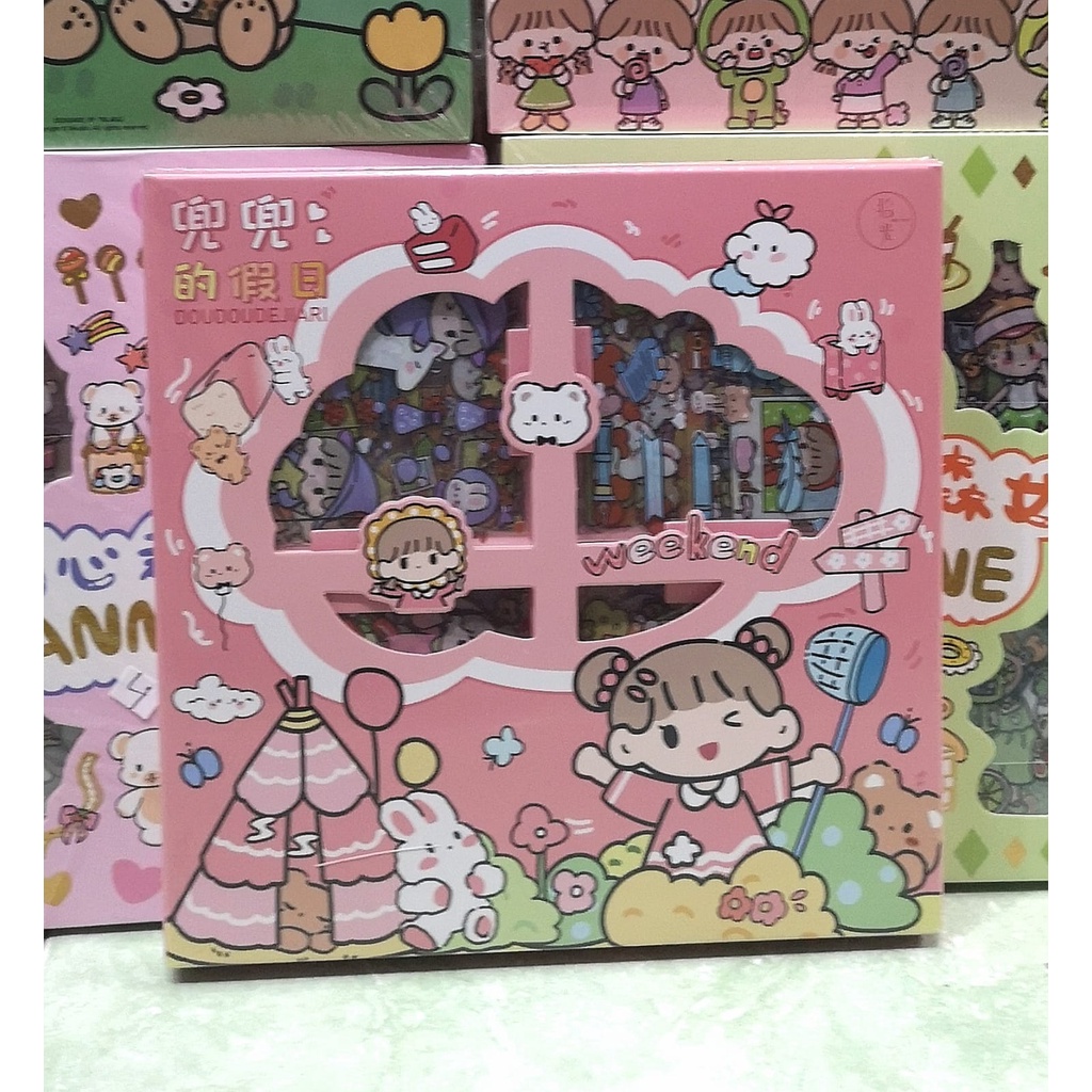 Jual Stiker Waterproof 1Box Isi 100Lembar / Stiker Aesthetic Momo