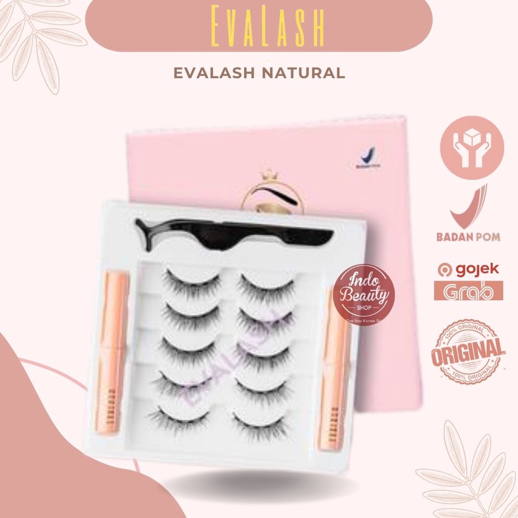 EVALASH NATURAL - BULUMATA EVA LASH MAGNETIC EYELASH 5 PASANG BULU MATA MAGNET EYELASHES