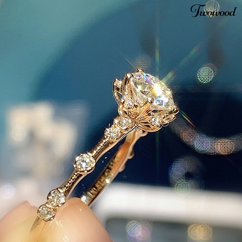 Cincin Bentuk Snowflake Model Open end Bahan Zircon Gaya Retro Untuk Wanita