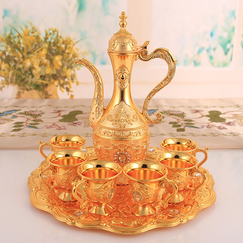 Jual Teko Arab Aladin Set 7 Gold Warna Emas Ornamentset Gelas Anggur Kendi Shopee Indonesia 5572