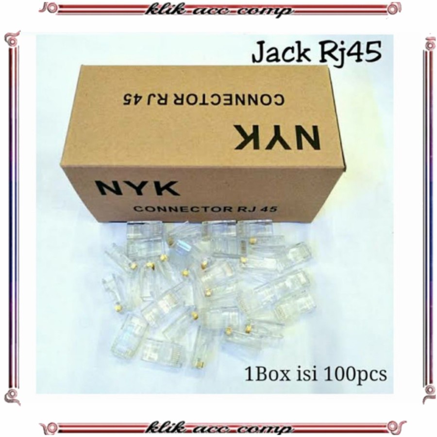 Connector Rj45 NYK isi 100pcs - Konektor Rj 45 isi 100pcs NYK Original