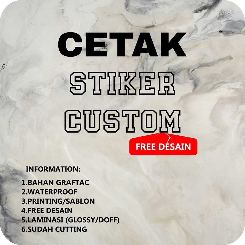 Stiker brand Custom distro bahan Graftac tebal tahan air hypebeast sticker per plano media promosi