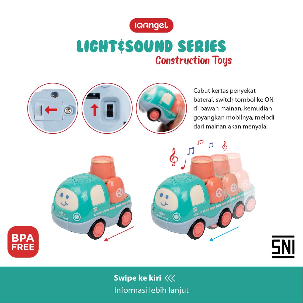 IQANGEL LIGHT &amp; SOUND CONSTRUCTION TRUCK TOYS / IQMS1029-1