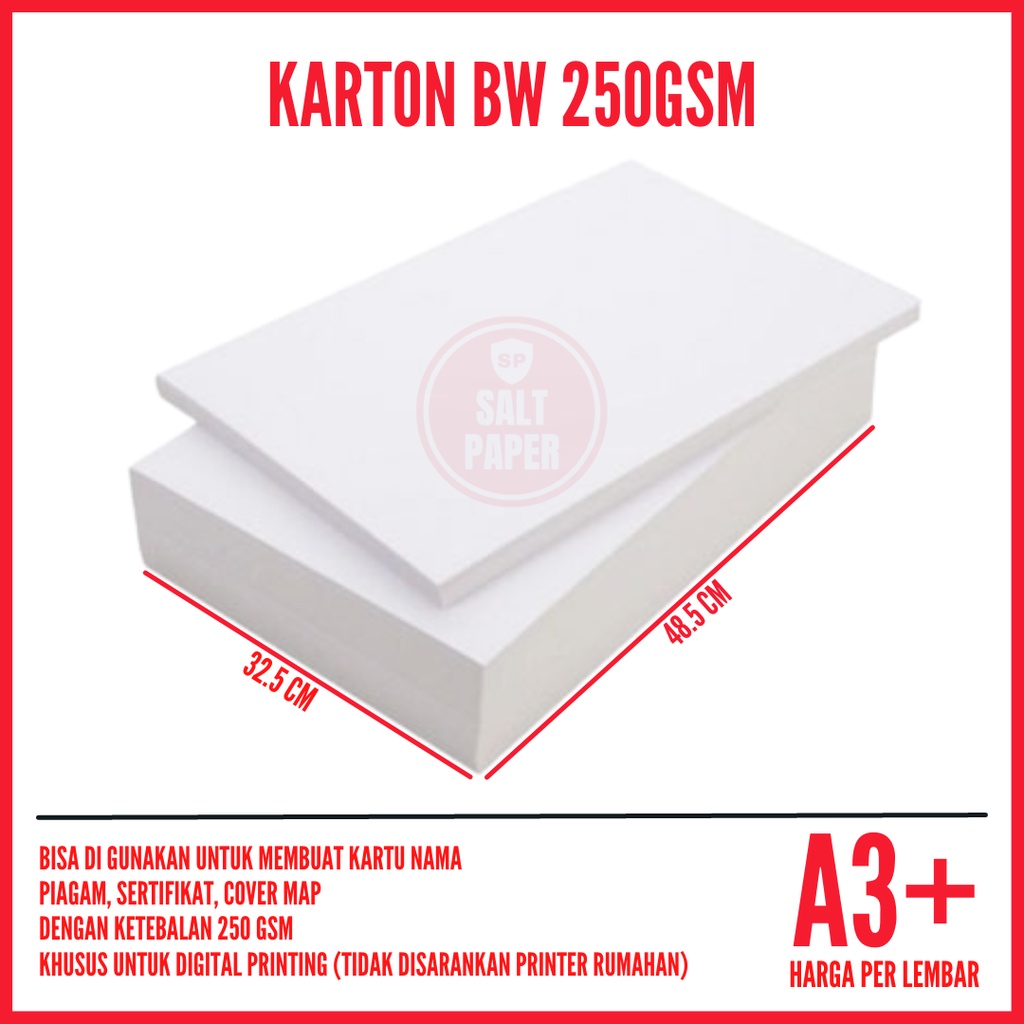 

Kertas Karton BW A3 Plus isi 1 lembar / Kertas BW 250gsm