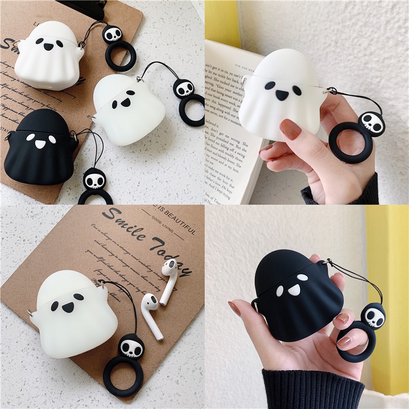 Casing Kerangka Mimpi Buruk Hantu Mengerikan Kompatibel Untuk Airpods1 2 3rd Case Kompatibel Untuk AirPods Pro 2case Earphone Case Cover Pelindung