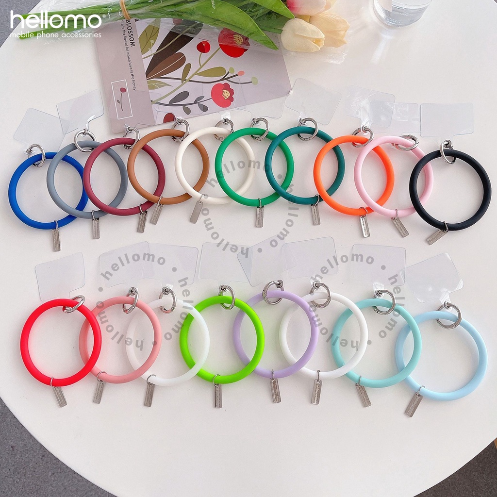 Gantungan Tangan Handphone Silicone Gelang Hp Silikon Holder Bulat Phone Strap Gantung