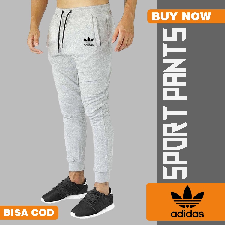 CELANA SPORT JOGGER GYM OLAH RAGA AKTIVITAS OUTDOOR CELANA PANJANG LAKI-LAKI DAN PEREMPUAN LOGO ADID