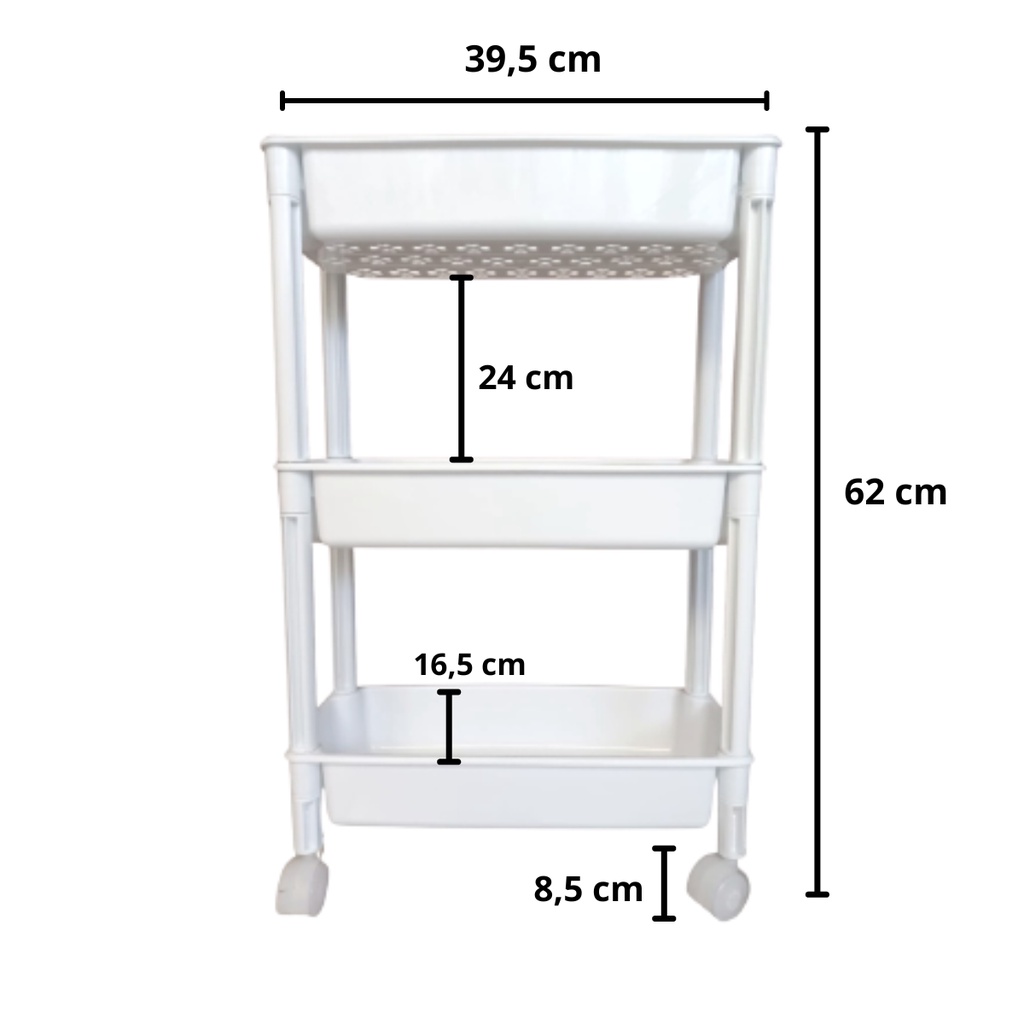 Rak Troli 3 Susun Roda Multifungsi Penyimpanan Portable Trolley Tingkat Plastik Mainan Serbaguna Minimalis Menarik Murah