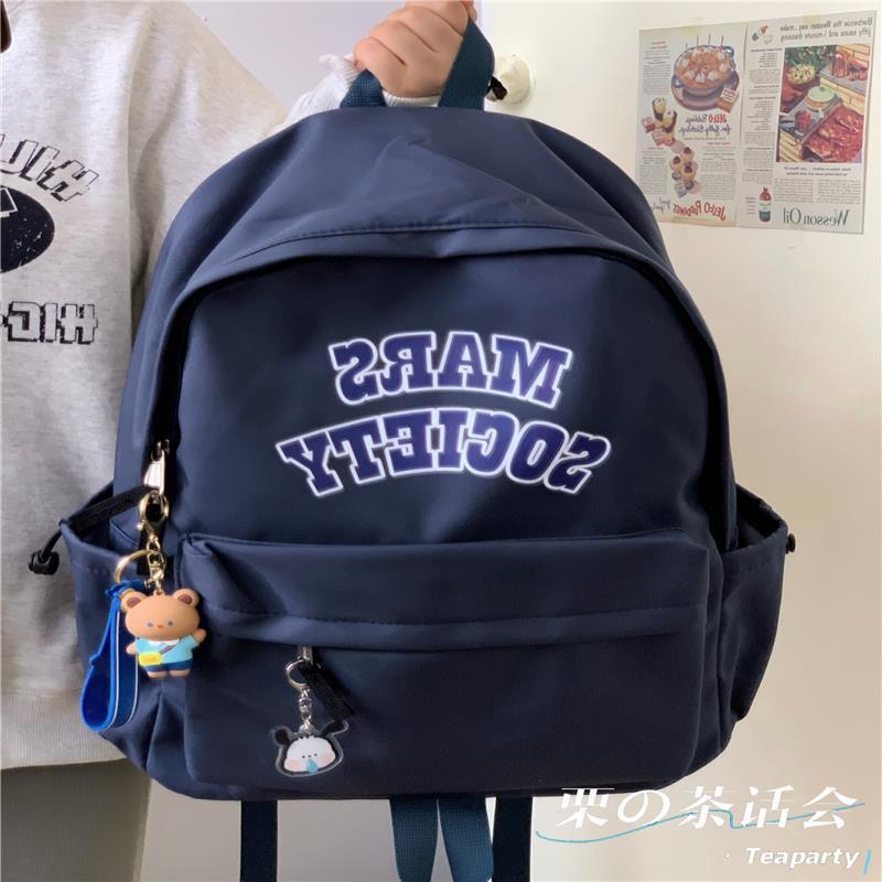 Sera American Retro Alphabet Sederhana Tas Ransel Berkapasitas Besar Jepang Ins Siswa Sekolah Menengah Pertama Tas Ransel Perjalanan Pasang