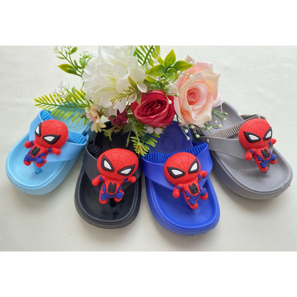 Sandal Jepit Tali Anak Cowok/Laki-Laki Jelly Import "Spiderman" Size 18-23