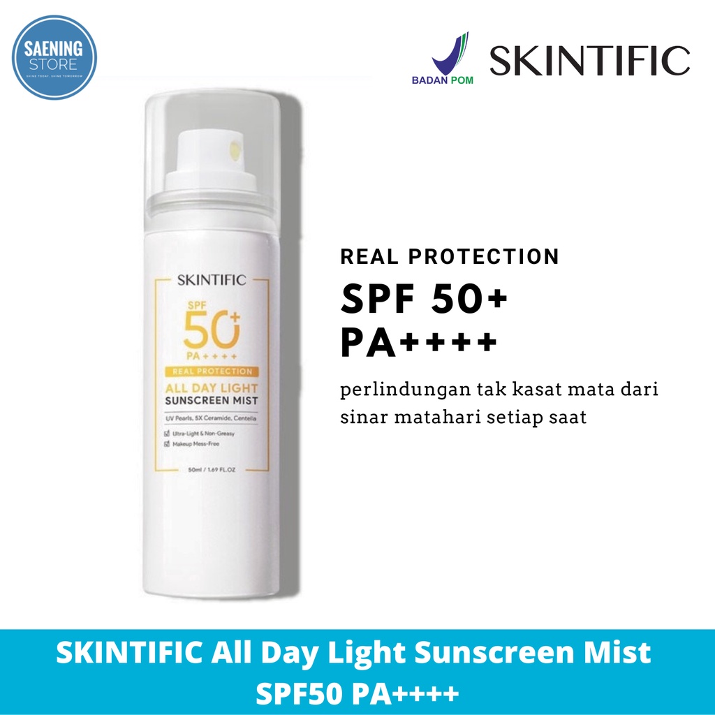 Jual Skintific All Day Light Sunscreen Mist Spf50 Pa Sunscreen Spray Anti Uv Wajahbody 7805