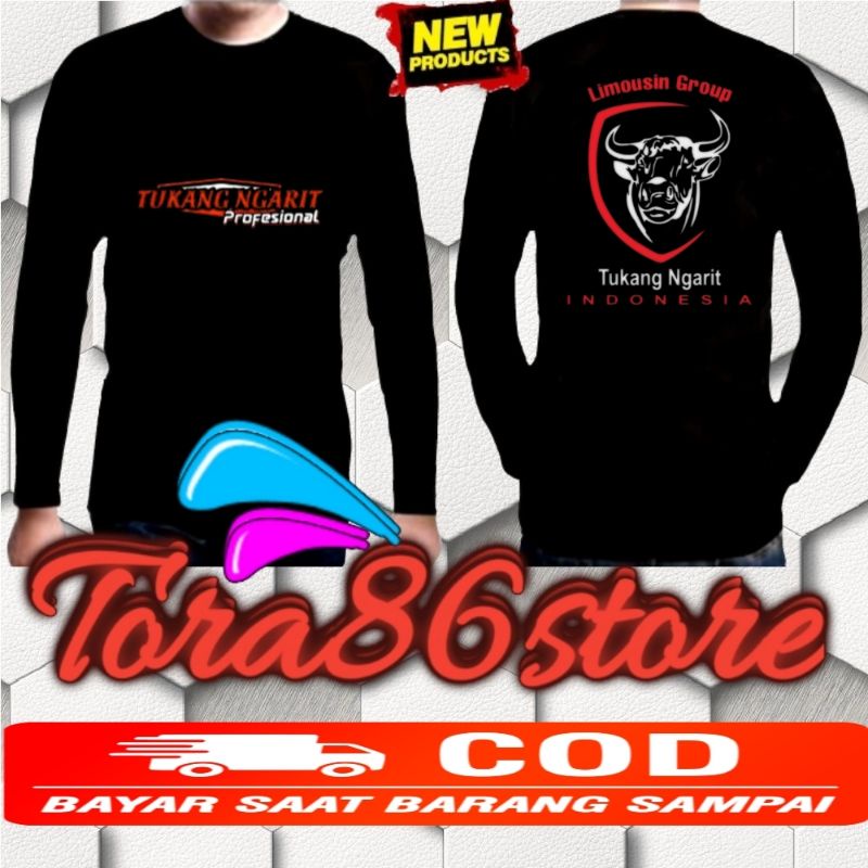 Kaos lengan panjang sapi tukang ngarit