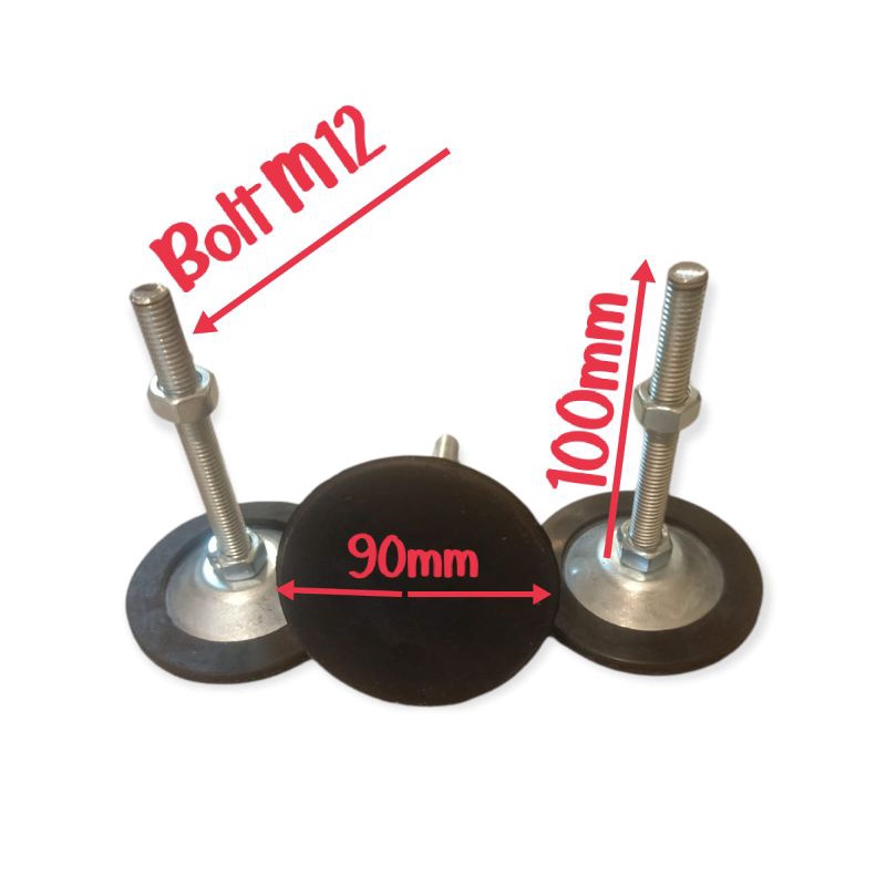 1 set kaki adjuster conveyor M12+karet / adjuster foot table M12