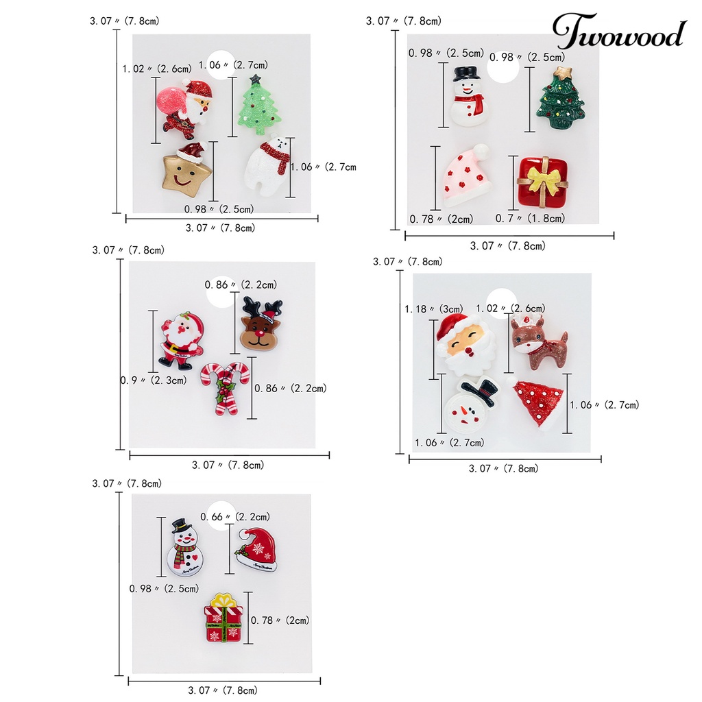 3pcs / Set Bros Pin Desain Kartun Santa Claus Rusa Snowman Natal Gaya Vintage Untuk Dekorasi