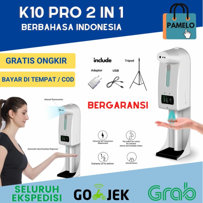 Term Thermometer K10 Pro Infrared Dan Handsanitizer Include Tripod/Stand