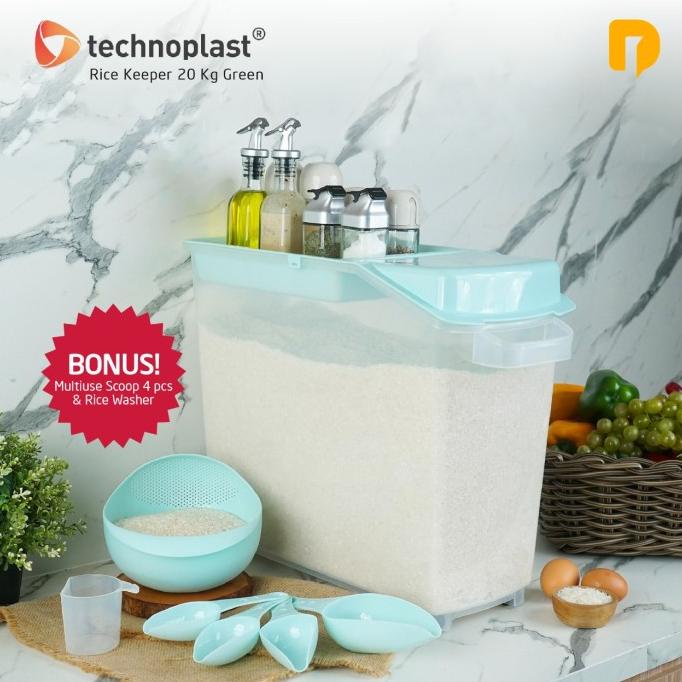 Tempat Beras 20kg Rice Box Technoplast Tempat Penyimpanan Beras