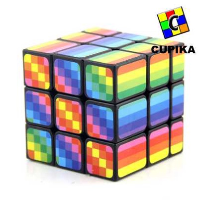 Rubik Mirror Fan Xin Rainbow/Inequilatera UNEQUAL 3x3 PELANGI unik