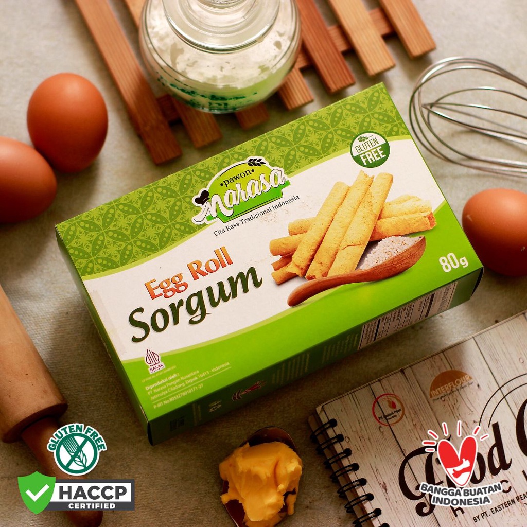 

Paket 2 - Biscuit Gluten Free - Egg Roll SORGUM (80 g) - Pawon Narasa