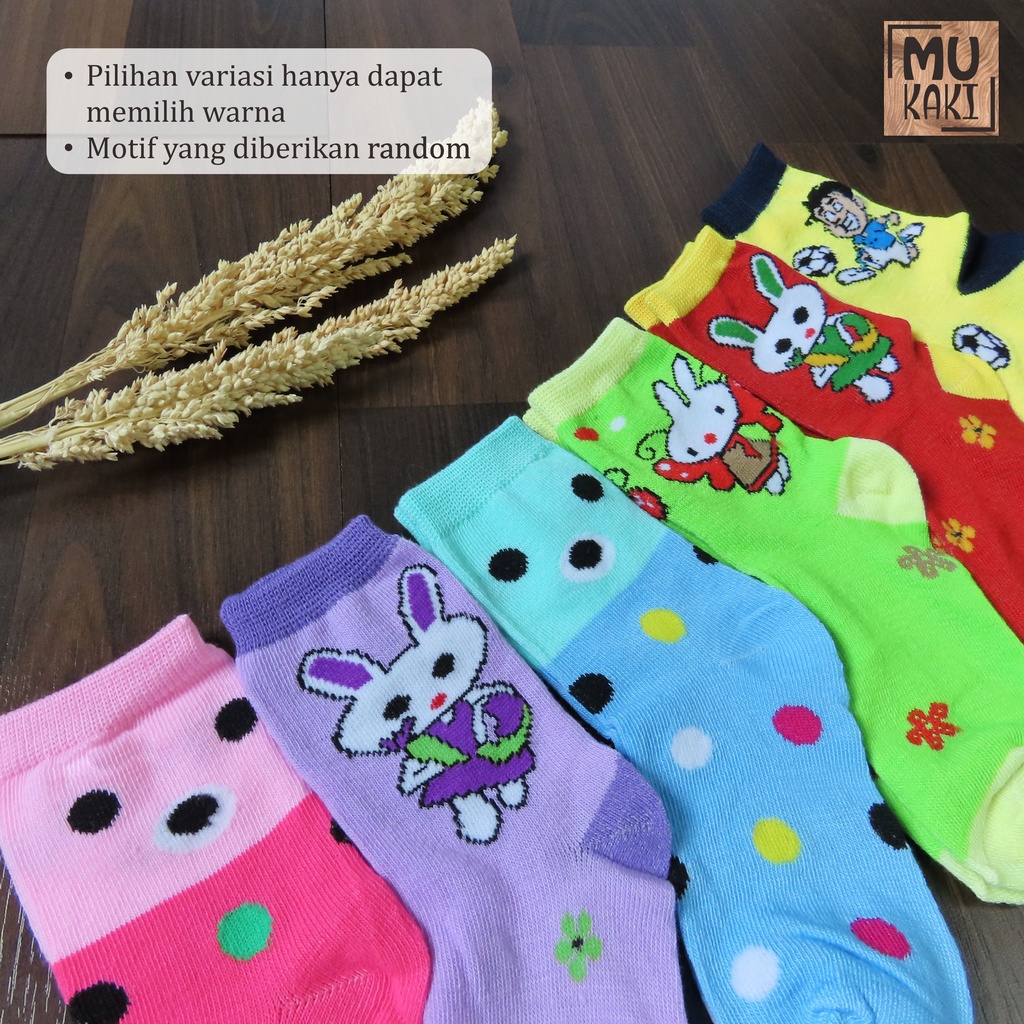 Kaos Kaki Anak Motif Karakter Usia 5-7 Tahun Mukaki