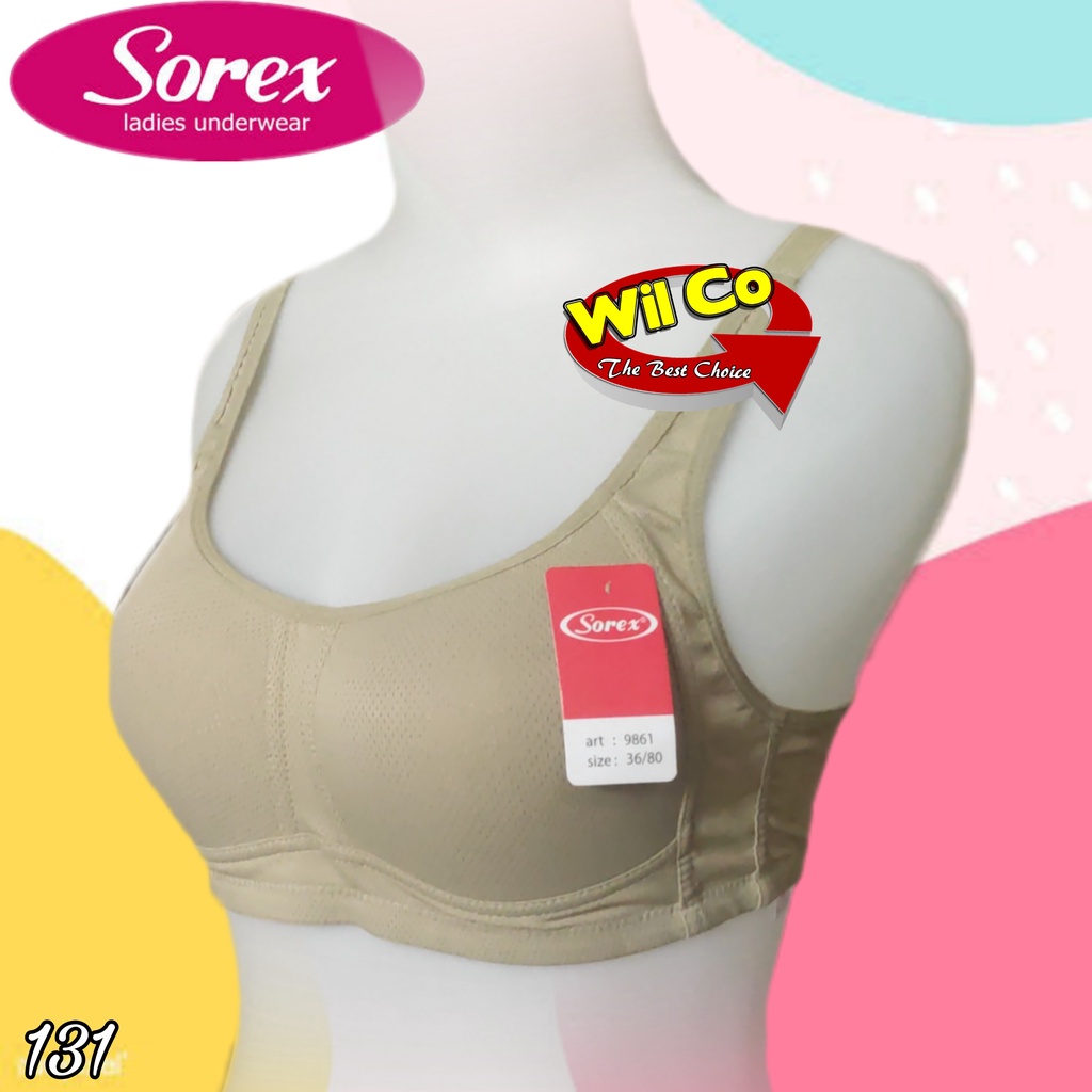 K131 - BRA/BH WANITA SOREX EXTRA COMFORT TANPA KAWAT BUSA TIPIS TIGA PENGAT SIZE 34 - 40 CUB