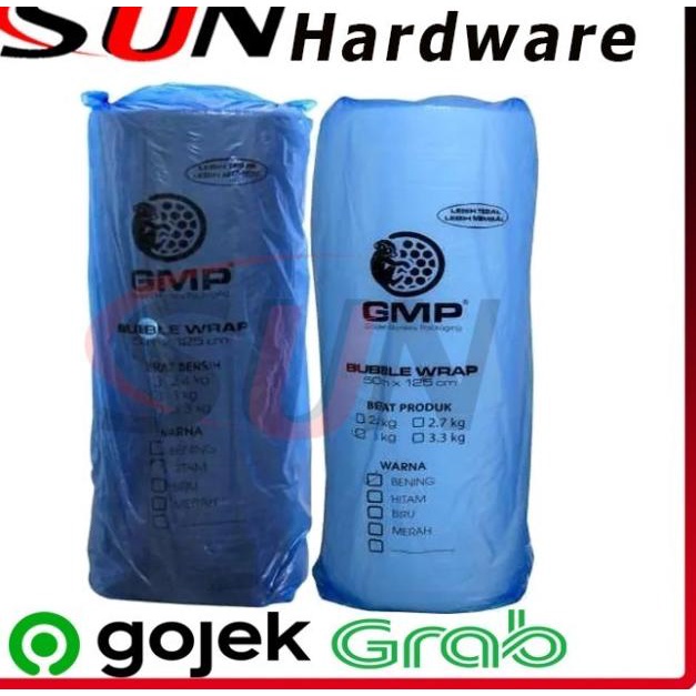 

Bubble Wrap GMP Roll 50 M x 125 CM 3 KG Buble Hitam Putih Transparan - Putih
