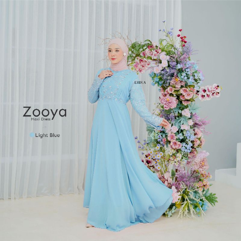 ZOOYA MAXI DRESS BY ERDUA 2113 GAMIS CERUTY BRUKAT TILE GAUN PESTA