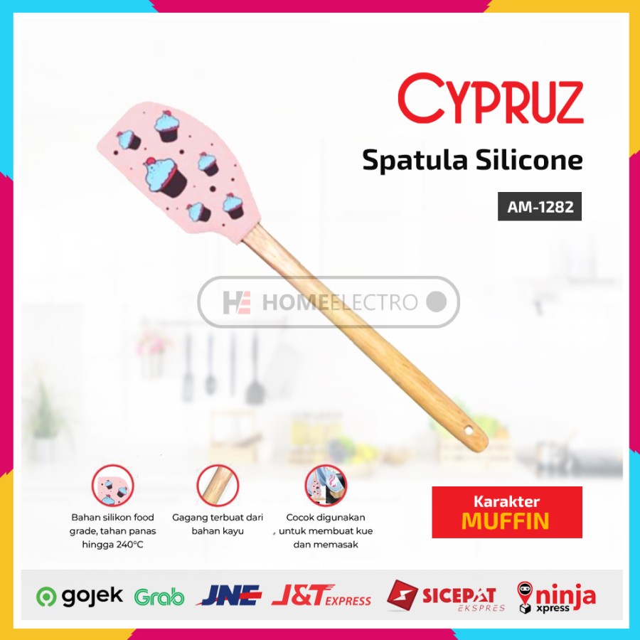 Cypruz AM-1282 Spatula Silicone Karakter MUFFIN 31.5 cm Pink