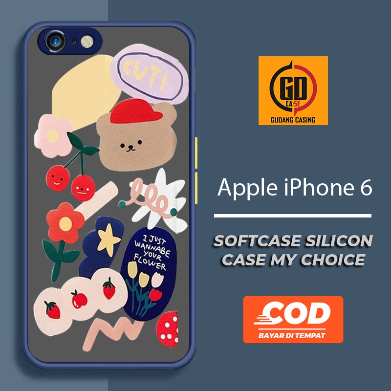Case IPHONE 6 Case Hp IPHONE 6  Case Mychoice Gudang Casing [FLOWER] Casing Hp Aesthetic Kesing Hp K