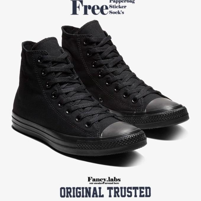 Converse CT All Star All Black Hi 100% Original ( Free PAPERBAG )
