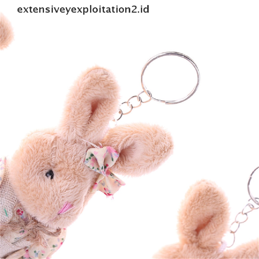 1 Pasang Gantungan Kunci Boneka Kelinci Teddy Bear Bahan Kain Plush 11cm Untuk Hadiah Pasangan Teman 2017