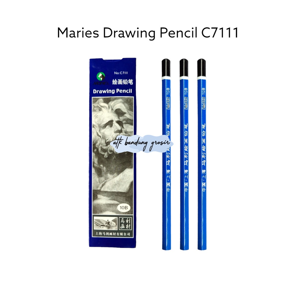 

Maries Maries Drawing Pencils C7111-10B isi 10 pcs / Pensil Gambar Sketsa Lukis Maries – Pack Isi 10 pcs