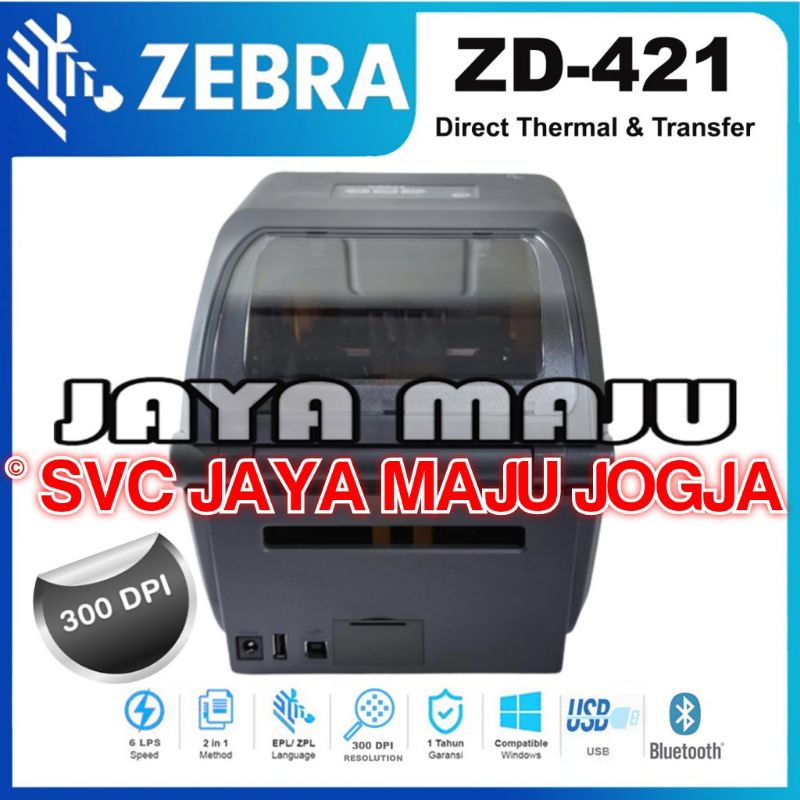 ZEBRA  ZD 421  300 DPI  -  SPEED  102 MM/S  -  BLUETOOTH  NFC  USB 2.0  USB HOST  ||  BARCODE PRINTE