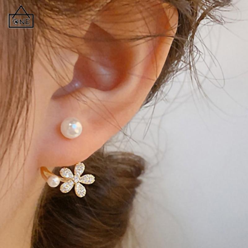 COD❤️Anting Tusuk Motif Bunga daisy Hias Mutiara Imitasi simple Ala Korea Untuk Wanita-A.one