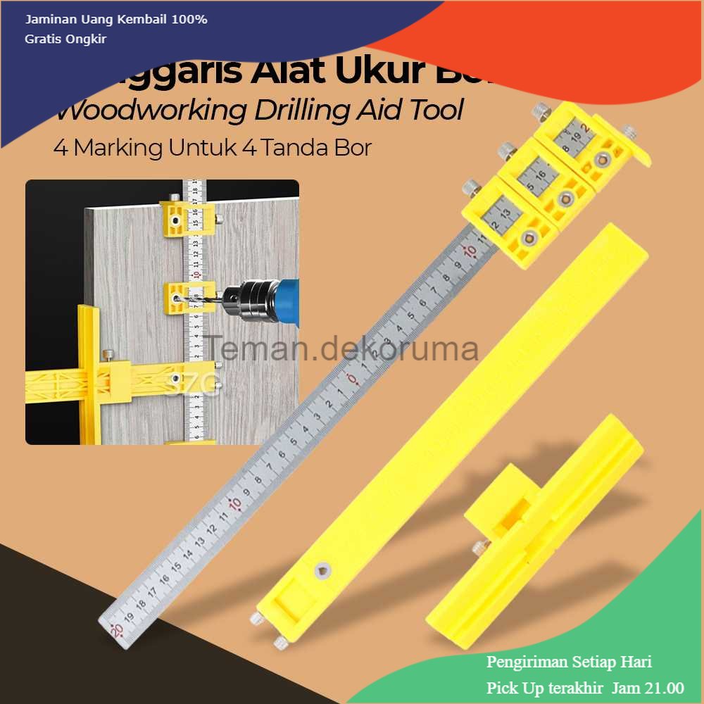 TD-PR2 Alloet Penggaris Alat Ukur Bor Woodworking Drilling Aid Tool - M138