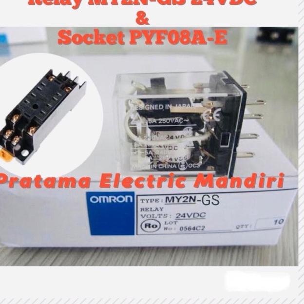 OMRON Relay MY2N-GS MY2N 24VDC 24V dan Socket PYF08A-E ORIGINAL
