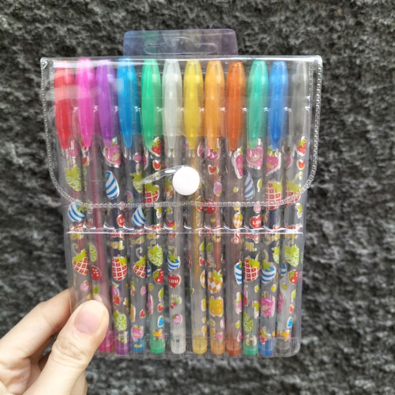 

[per SET] Bolpen/ pulpen 12wr glitter FANCY ES05612