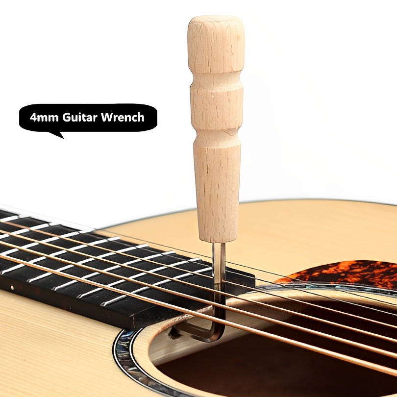 1pc Kunci Pas Hexagonal Bahan Kayu Ukuran 4mm Untuk Leher Gitar