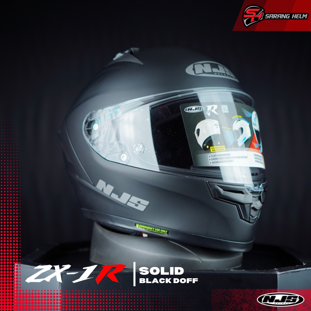 NJS ZX-1R Solid - Helm Fullface | NJS ZR | NJS Fullface | ZR Polos | Helm NJS Ori | SNI
