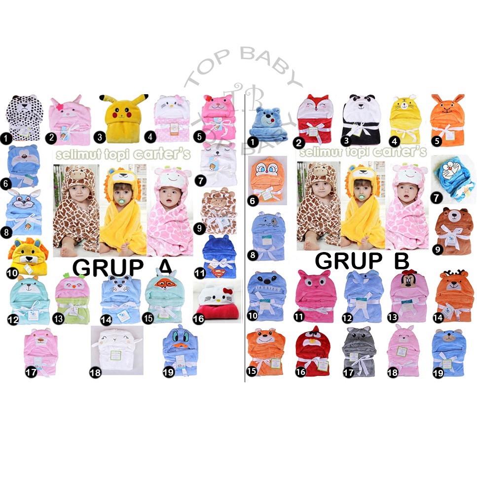 Selimut Topi Bayi Just to You Motif Animal - 4149