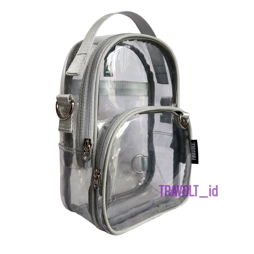 Premium Sling Bag 3in 1 - Travolt - 6 Warna Tas PVC Selempang ransel Transparan - Tas PVC Mika tebal  - Tas Konser KPOP - Daew-1