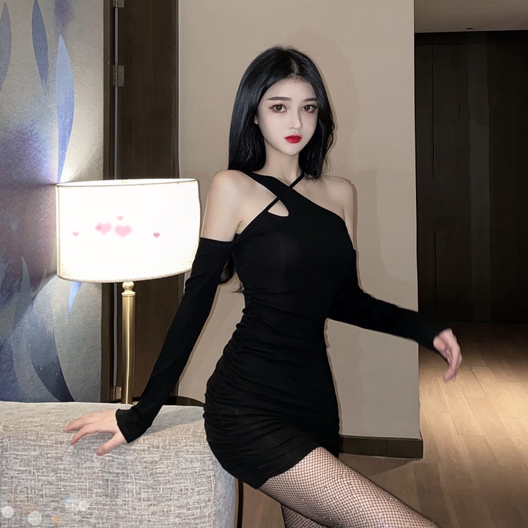 Dress Seksi Import French Dress Melar Hitam Wanita Sexy Warna Black Murah